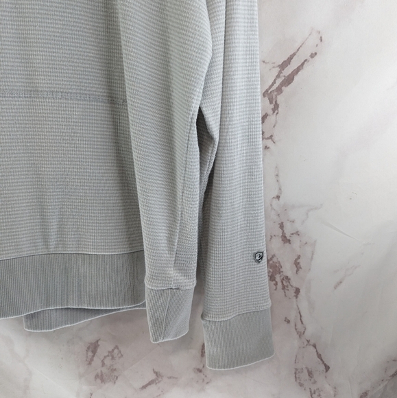 Kuhl Hoodie Womens Large Stria Gray Striped Pullover Kangaroo Pocket - Picture 4 of 12